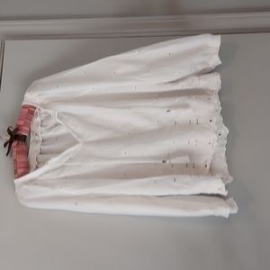 Lucky brand , white embroidered long sleeve cotton top. LG